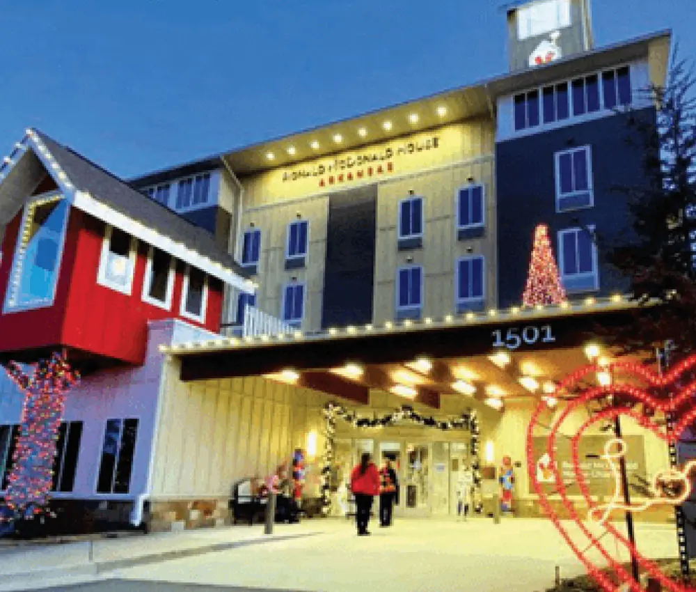 A brightly lit chapter during the holidays